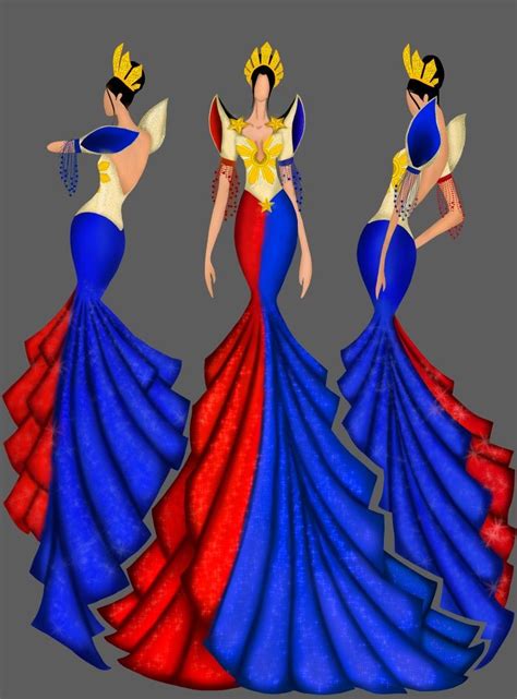 Philippine Inspired Costume Fashion Illustration Sketches Dresses