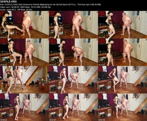 Goth Domina Do Painfull Ballbusting For Her Old Fat Slave HD F