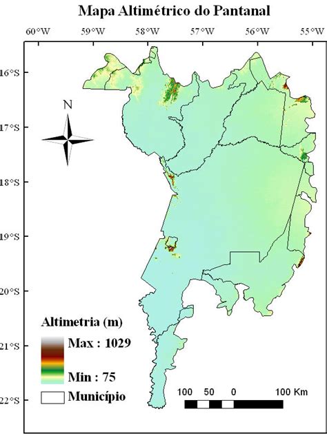 Altimetria Divis O Territorial Dos Munic Pios Do Bioma Pantanal