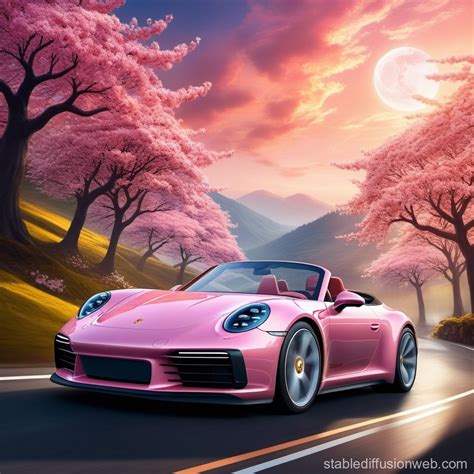 Porsche 992 Targa In Sakura Stable Diffusion Online