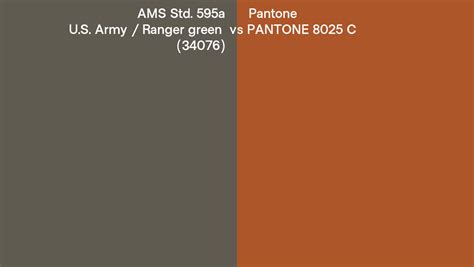 Ams Std 595a Us Army Ranger Green 34076 Vs Pantone 8025 C Side