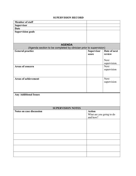 Supervision Documentation Template