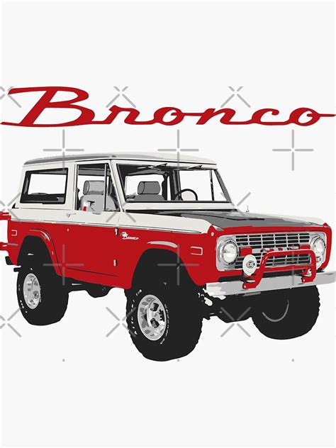 Red Classic Ford Bronco Sticker For Sale By Fromthe Tees Redbubble