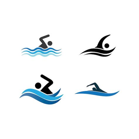 Logotipo de deporte de natación Vector Premium