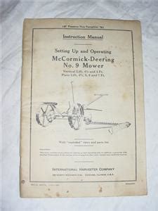 1941 mccormick deering no. 9 mower instruction manual