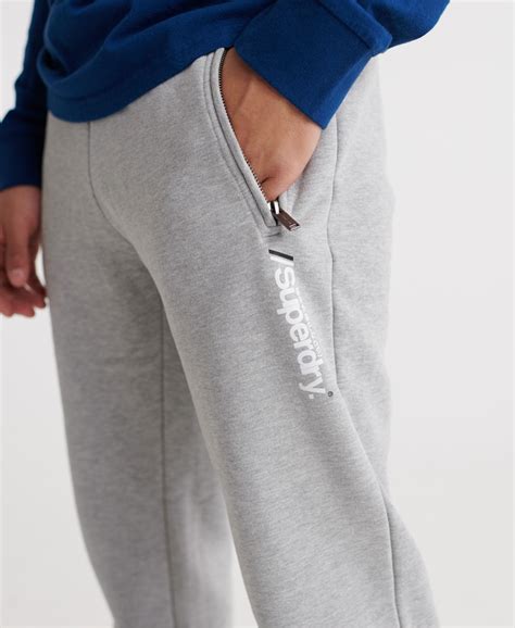 Mens Core Logo Sport Stripe Joggers In Grey Marl Superdry