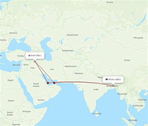 Flights From Dhaka To Erbil DAC To EBL Flight Routes