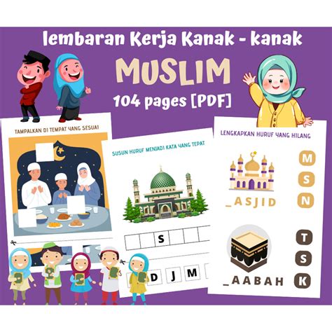 A525 Pdf Lembaran Kerja Kanak Kanak Muslim 104 Pages Islam