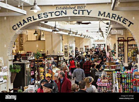 Historic Charleston City Market On Market Street In Charleston Sc
