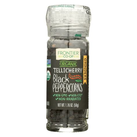 Frontier Herb Peppercorns Organic Whole Black Tellicherry Grade