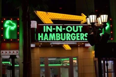 In-n-Out Burger Sign in Front of Blue Sky Editorial Stock Image - Image of advertise, innout ...