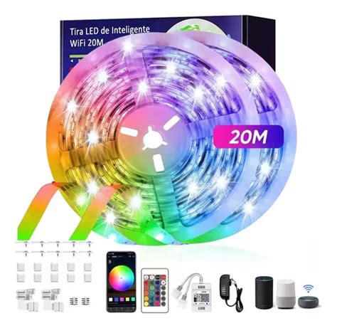 Tiras De Led Rgb Luces Rgb Led 20m Wifi Alexa App Control Meses Sin