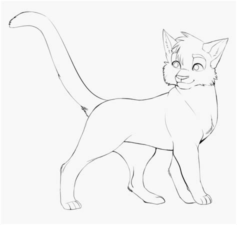 Fluffy Cat Drawing At Getdrawings - Line Art, HD Png Download - kindpng