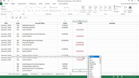 How To Use Automated Bookkeeping In Microsoft Excel With Formulas Youtube