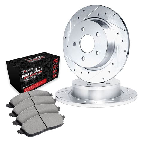 R1 Concepts® Ford Explorer 2010 Drilled And Slotted Rear Brake Kit