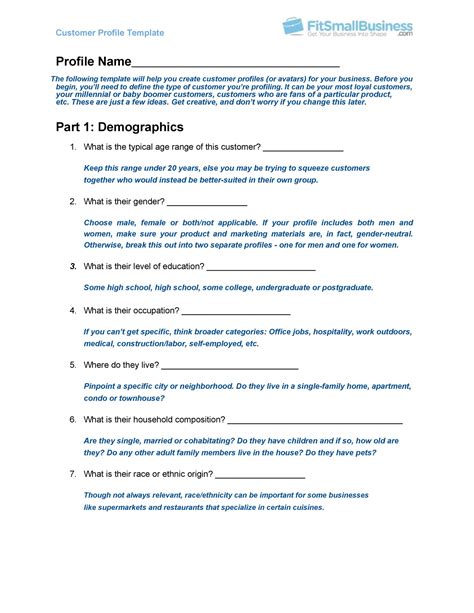 50 Ideal Customer Profile Templates Word And Excel Templatelab