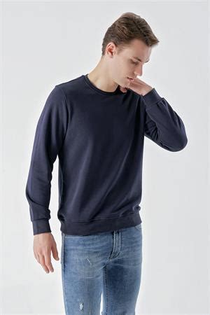 Morven Erkek Lacivert Basic Bisiklet Yaka Sweat Shirt