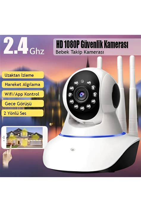 İTHALCİM Kablosuz Wifi Bebek Izleme Ip Kamerası 3 Antenli Gece Görüşlü