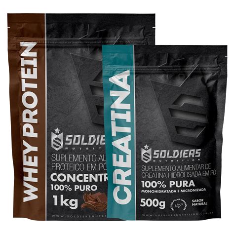 Kit Whey Protein Concentrado Kg Creatina Monohidratada G