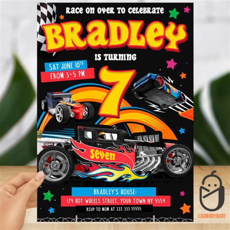 Hot Wheels Birthday Invitation