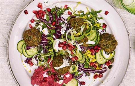 Broad Bean Falafel And Beetroot Houmous Salad Ocado Blog