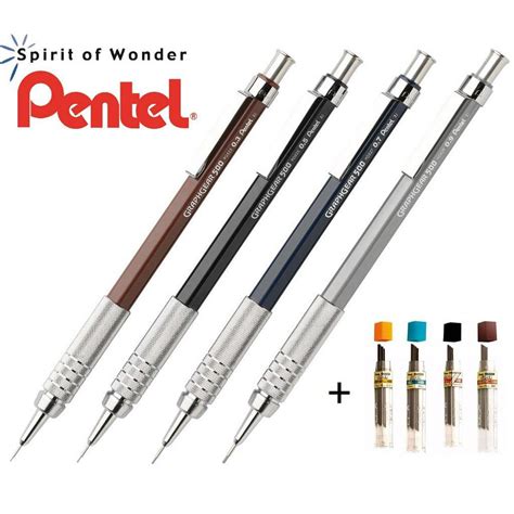 Kit C 4 Lapiseiras Pentel Graphgear 500 4 Tubos Grafites Shopee Brasil