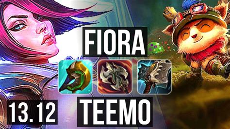 Fiora Vs Teemo Top Solo Kills Legendary Games Euw Master