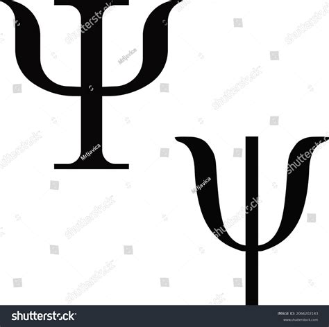 psychology symbol greek letter psi vector stock vector royalty