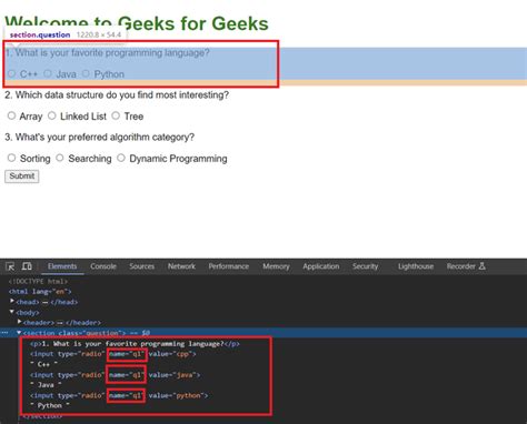 Selenium Handling Radio Buttons GeeksforGeeks