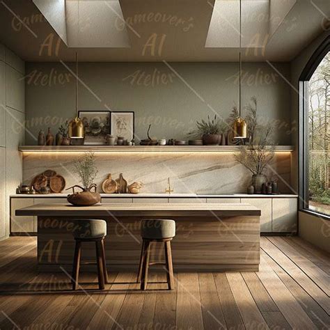 Natural wood modern kitchen – Luisa Fumi Digital Art – Gameover's Atelier