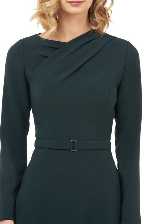 Kay Unger Lennox Long Sleeve Stretch Crepe Cocktail Dress Nordstrom