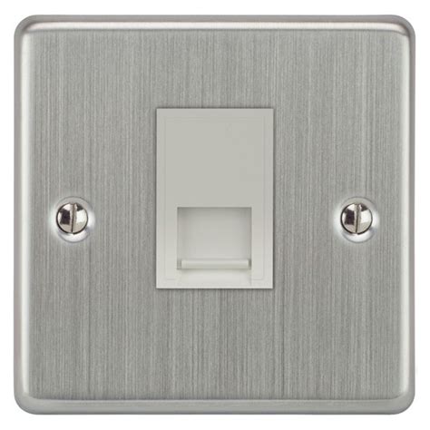 Focus Sb Victorian Vsc251w 1 Gang Slave Telephone Socket In Satin Chrome With White Inserts At