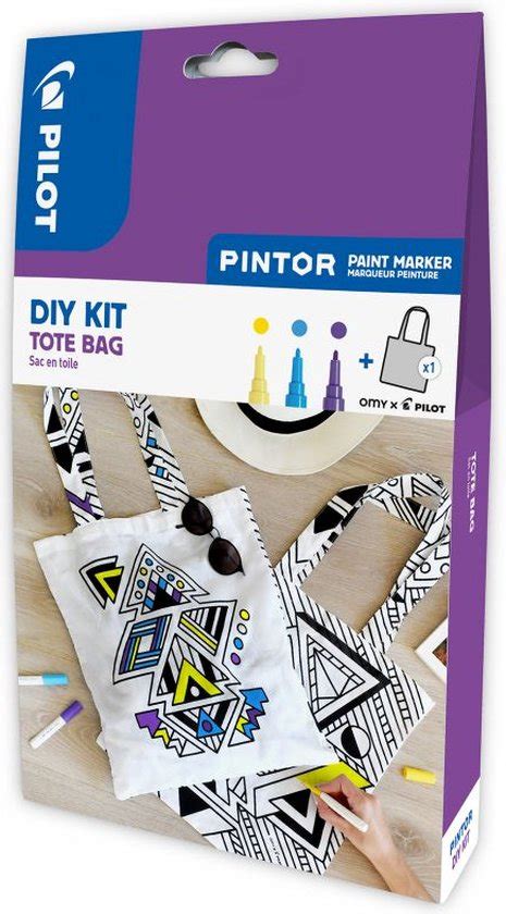 Pilot Pintor DIY Kit Tote Bag 3 Pintors Fijn Canvas Tas Bol