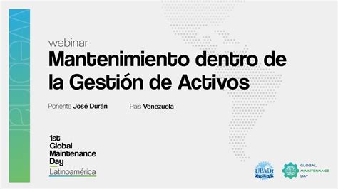 Mantenimiento Dentro De La Gesti N De Activos Jos Dur N Webinar