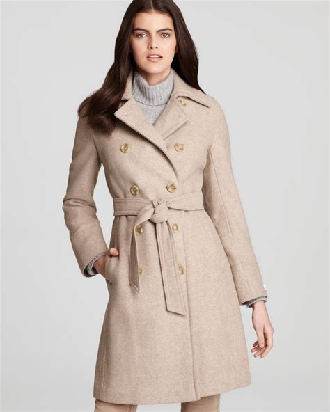 Calvin Klein Double Breasted Belted Trench Coat In Beige Oatmeal Lyst