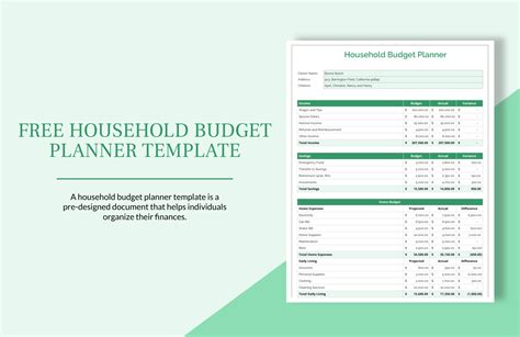 Household Monthly Budget Spreadsheet Template In MS Word GDocsLink