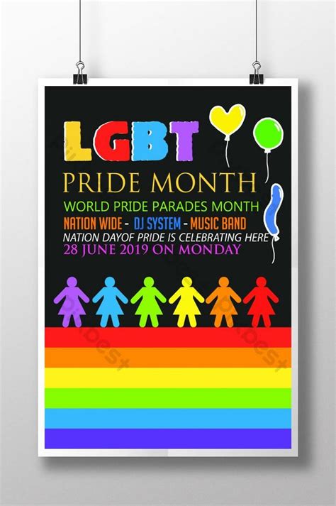 Lgbt Pride Month Celebration Flyer Templates Poster Psd Free Download