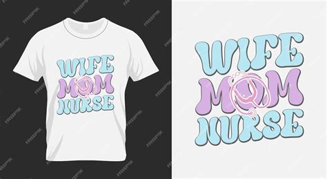 Premium Vector Wife Mom Nurse Retro Sublimation Design