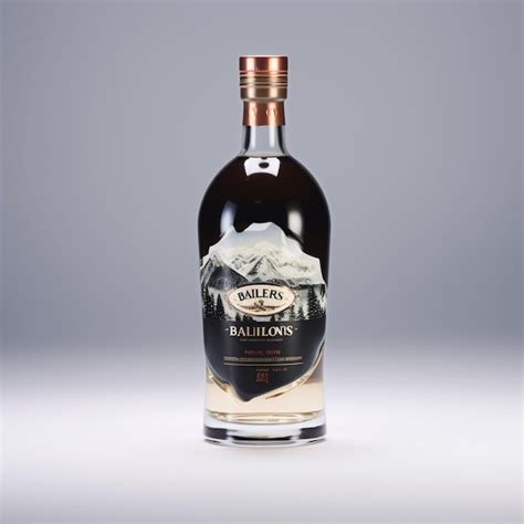Premium Photo | A bottle of alcohol with a gold cap on the top