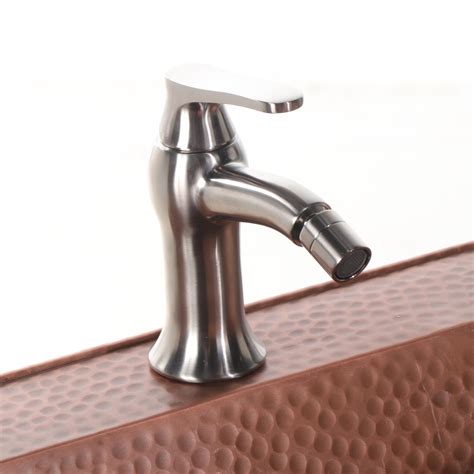 Hammered Copper Pedestal Sink With Brushed Nickel Single Whole Faucet Ebth