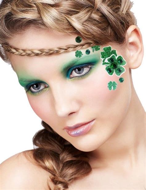 Clover Mask Women S Stick On Makeup Irish Makeup Saint Patricks Day