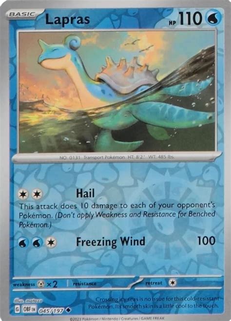 Lapras Reverse Holo Prices Pokemon Obsidian Flames Pokemon Cards