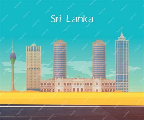 Premium Vector Sri Lanka Colombo Sky Background Vector Illustration