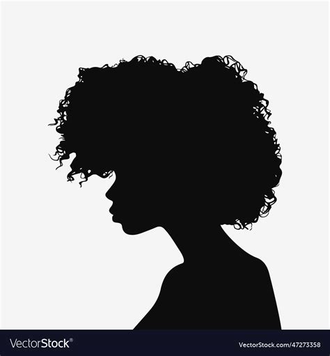 African American Woman Profile Black Silhouette Vector Image