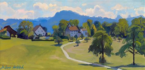 Daisy Sims Hilditch Beautiful Farmhouses And Distant Mountains Above