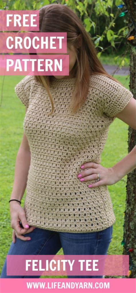 Felicity Tee Free Crochet Pattern Crochet T Shirts Crochet Sweater