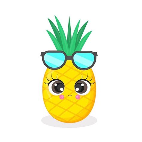 Premium Vector Pineapple Character Cute Summer Illustration Cute Pineapple Sticker Textile