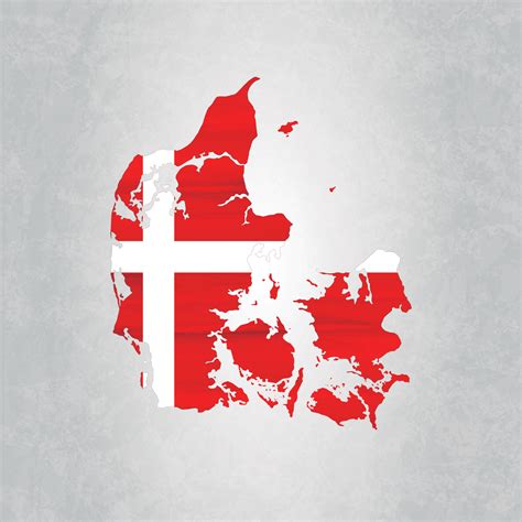 Denmark Map With Flag 4266683 Vector Art At Vecteezy