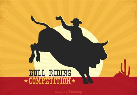 Free Rodeo Bull Rider Vector Poster 100945 Vector Art At Vecteezy