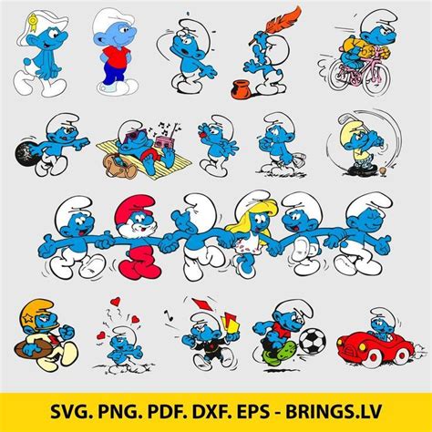 Smurfs Svg Bundle Smurfs Png Smurfs Layered Svg Smurfs Htv